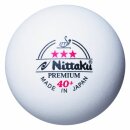 Nittaku | Wettkampfball Premium 40+  *** | 3 St&uuml;ck wei&szlig;
