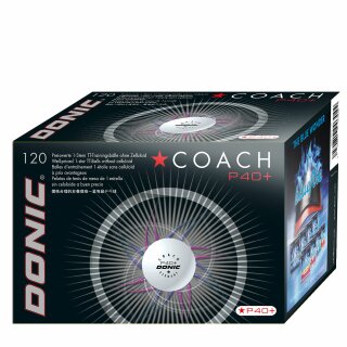 Donic | Trainingsball Coach P40+ * Cell-Free | 120 St&uuml;ck wei&szlig;